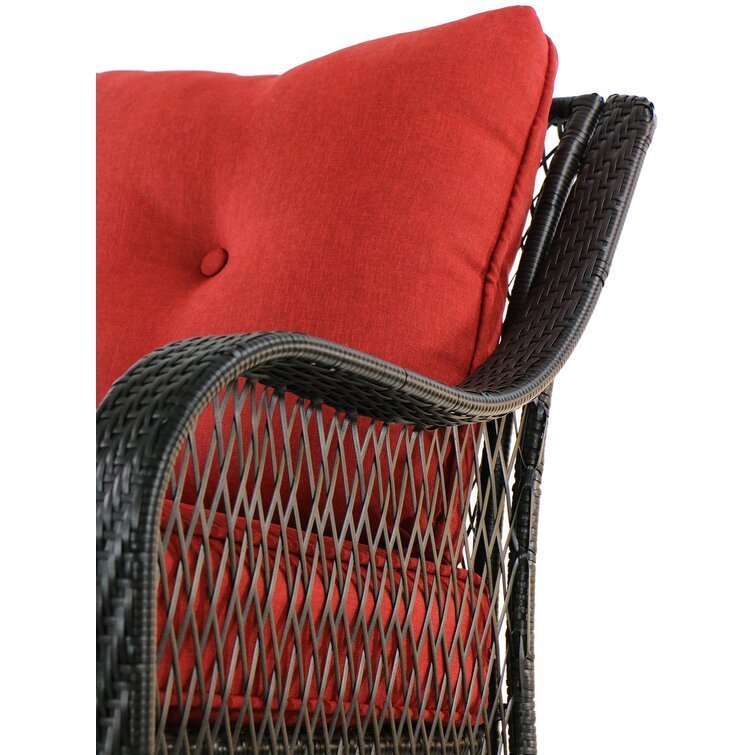 5-Piece Steel Patio Fire pit Conversation Set with Sahara Sand Cushions and 26 in. Square Fire pit Side Table