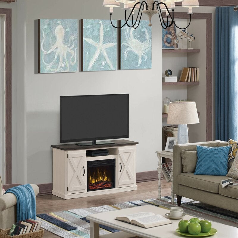 TV Stand for TVs up to 55" with Fireplace Included