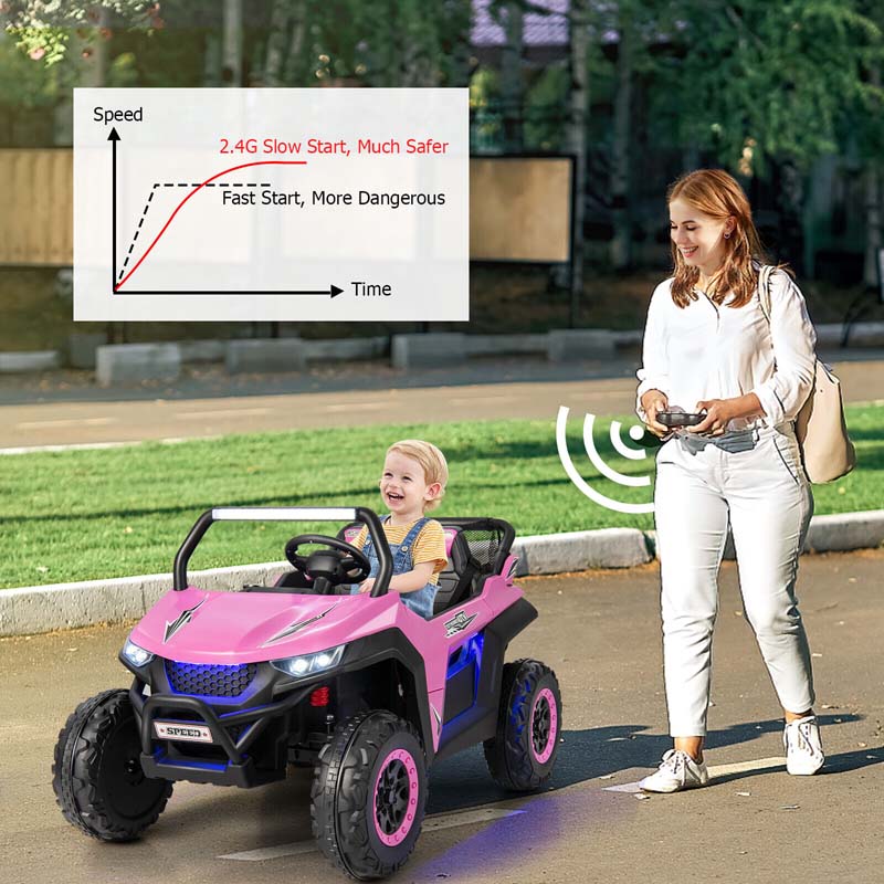12V 2 Seater Kids Ride On Utv Car Battery Powered Rc Electric Vehicle With Lights Amp Music