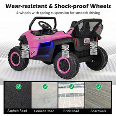 12V 2 Seater Kids Ride On Utv Car Battery Powered Rc Electric Vehicle With Lights Amp Music