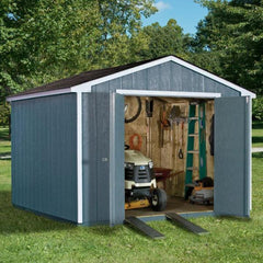 Installed Princeton 10 ft. x 10 ft. Wood Storage Shed with Autumn Brown Shingles