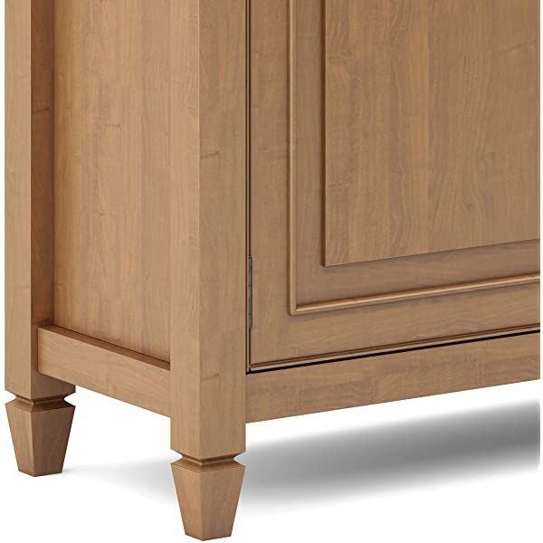 SIMPLIHOME Connaught SOLID WOOD 40 inch Wide Transitional Entryway Storage Cabinet in Dark Chestnut Brown, with 2 Drawers, 2 Doors, Adjustable Shelves