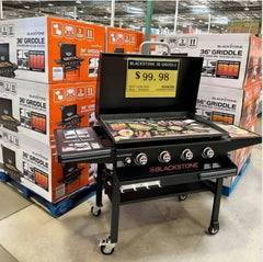 Blackstone 4-Burner 36" Propane Outdoor Griddle with Air Fryer + Hood + FREE Full BBQ Set – All in One Deal!