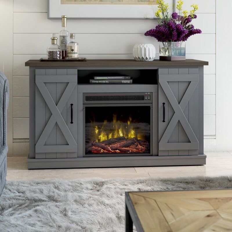 TV Stand for TVs up to 55" with Fireplace Included