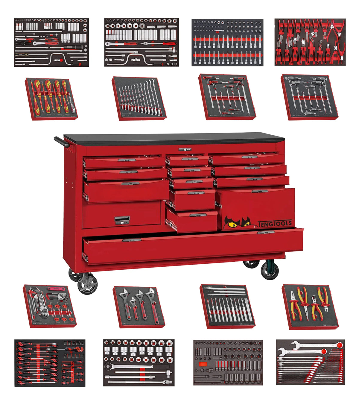 Teng Tools 608-Piece 67" Wide Juggernaut EVA Foam Tool Kit - TCW813UNBK-EVA