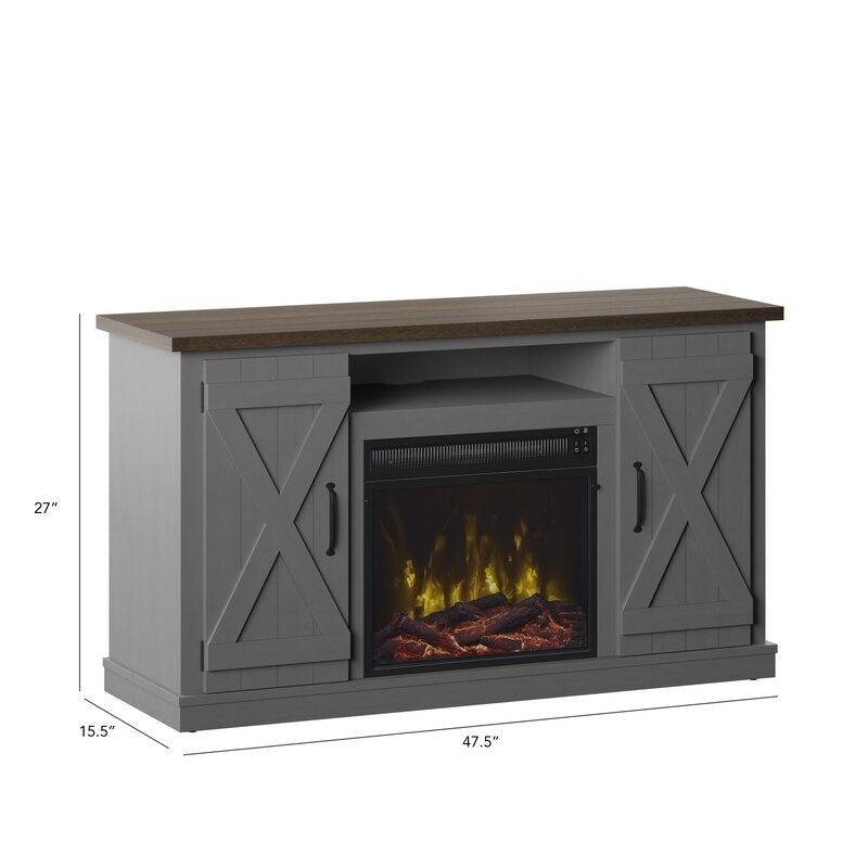 TV Stand for TVs up to 55" with Fireplace Included