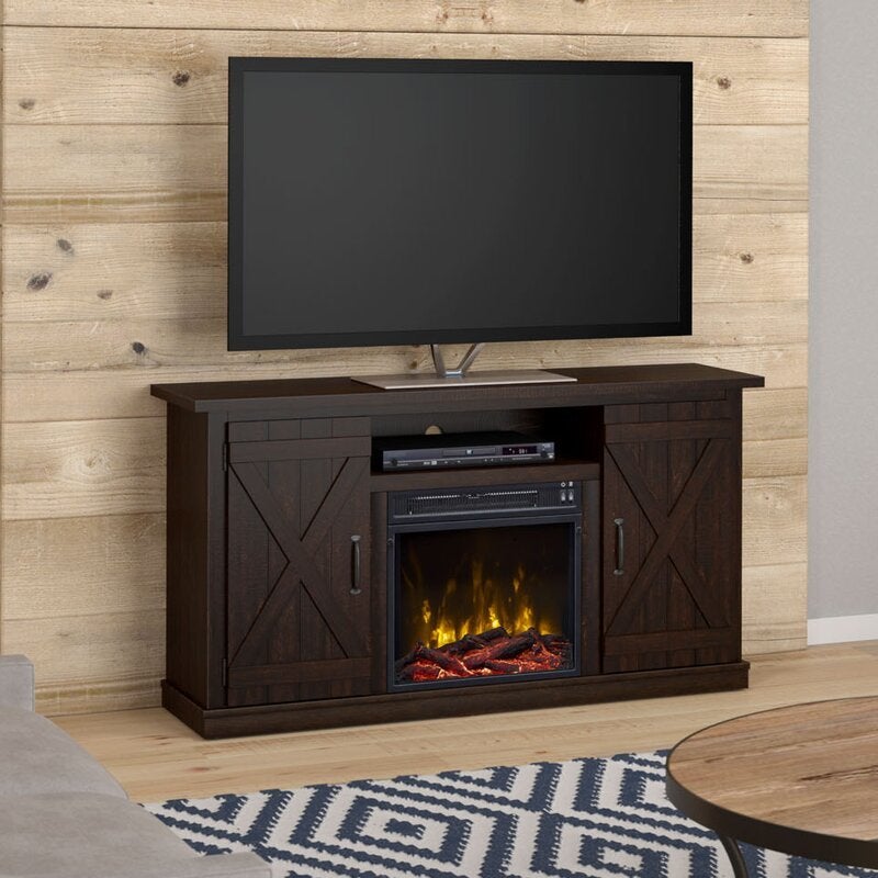 TV Stand for TVs up to 55" with Fireplace Included