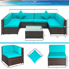 Sondra Wicker/Rattan 6 - Person Seating Group with Cushions