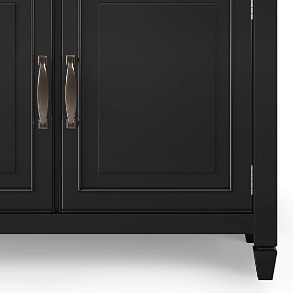 SIMPLIHOME Connaught SOLID WOOD 40 inch Wide Transitional Entryway Storage Cabinet in Dark Chestnut Brown, with 2 Drawers, 2 Doors, Adjustable Shelves